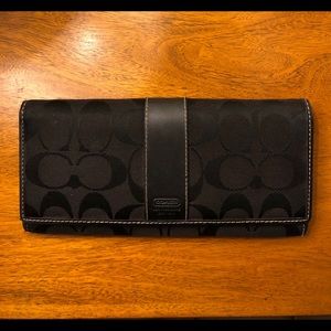 Coach Signature Black Slim Wallet